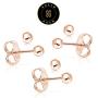 SOLIDGOLD - 14 Karat Real Gold 3mm Ball Stud Earrings 2-3 pair set | Yellow, Rose & White Gold