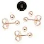 SOLIDGOLD - 14 Karat Real Gold 3mm Ball Stud Earrings 2-3 pair set | Yellow, Rose & White Gold SOLIDGOLD - 14 Karat Real Gold 3mm Ball Stud Earrings 2-3 pair set | Yellow, Rose & White Gold