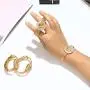 Rhinestone Initial Bracelet 18k Gold Stainless Steel Bangle Bracelet Adjustable Wrap Alphabet Crystal Bracelet Personalized Letter Bracelet Jewelry Gift for Women Girls