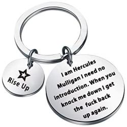 KUIYAI Hamilton Broadway Musical Inspired Gift Hercules Mulligan Quote Keychain Rise up Keyring Inspirational Gift Theater Jewelry