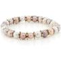 Gem Stone King Pink & White Cultured Freshwater Pearl Necklace Earrings Bracelet Set 7-8MM 18inches