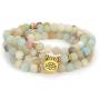 Self-Discovery 108 Natural Beads Japa Mala Yoga Wrap Bracelet Necklace with Lotus Seed Charm for Prayer