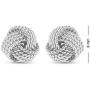 LeCalla Sterling Silver Jewelry Italian Design Diamond Cut Wire Love Knot Stud Earring for Women