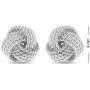 LeCalla Sterling Silver Jewelry Italian Design Diamond Cut Wire Love Knot Stud Earring for Women