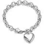 Jewelry Kingdom 1 Heart Charm Bracelet for Women Girls Silver Stainless Steel Chain Adjustable Valentines Day Jewelry Gift (Length of 7-11'') Jewelry Kingdom 1 Heart Charm Bracelet for Women Girls Silver Stainless Steel Chain Adjustable Valentines Day Jewelry Gift (Length of 7-11'')