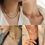 Yolanda 5 Pieces Gold Chain Necklace for Women Girls Snake Chain Herringbone Paperclip Choker Necklaces Dainty Link Jewelry