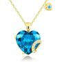 Heart Pendent Necklace for Women Girls Forever Love Heart Birthstone Necklaces Sterling Silver Gold Plated Birthday Fashion Jewelry Gift for Teen Girls Girlfriend Wife Mom