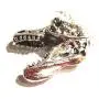 Silvertone T-Rex Skull Pendant on 18'' Chain Necklace Tyrannosaurus Dinosaur Bones