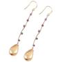 NOVICA Amethyst 22k Yellow Gold Plated .925 Sterling Silver Dangle Earrings Falling Drops
