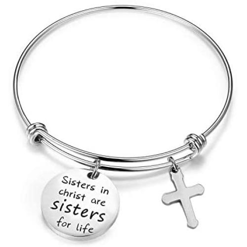 AKTAP Christian Jewelry Sisters in Christ are Sisters for Life Bracelet Sisters in Christ Gifts