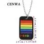 CENWA LGBT Gay Pride Rainbow Dog Tag Necklace Keychain LGBT Lesbian Jewelry Gift for Men Women