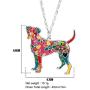 DOWAY Boxer Dog Necklace Pendant for Women Girls,Pet Chain Jewelry Gift with Floral Enamel