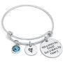Adjustable Sister Birthstone Bracelet Not Sisters By Blood But Sisters By Heart Charm Bangle for Sister Best Friend Birthday Jewelry Gift