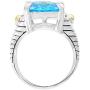 Effy 925 Sterling Silver & 18K Yellow Gold Blue Topaz Statement Ring, 7.6 TCW