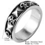 HZMAN Mens Punk Goth Skull Ring Silver Stainless Steel Hip hop Bands