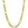 The Bling Factory 4mm-9mm 14k Yellow Gold Plated Flat Figaro Chain Necklace The Bling Factory 4mm-9mm 14k Yellow Gold Plated Flat Figaro Chain Necklace