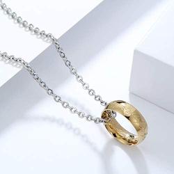 Winssi Engraved Gold Tone The Ring Pendant Necklace for Fans Cosplay Costume Jewelry