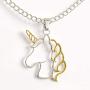 Happy Kisses Unicorn Necklace – Unicorn Pendant – Gold & Silver – Message Card - Kids & Women