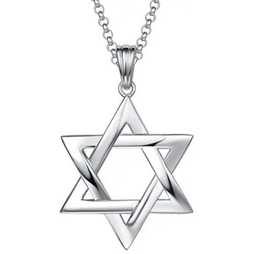 FANCIME White Gold Plated 925 Sterling Silver Polished Shiny Big Large Star Of David Pendant Necklace Silver Jewelry for Mens Boys, With 20 Inch Durable Lobster Clasp Rolo Chains FANCIME White Gold Plated 925 Sterling Silver Polished Shiny Big Large Star Of David Pendant Necklace Silver Jewelry for Mens Boys, With 20 Inch Durable Lobster Clasp Rolo Chains