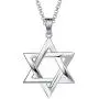 FANCIME White Gold Plated 925 Sterling Silver Polished Shiny Big Large Star Of David Pendant Necklace Silver Jewelry for Mens Boys, With 20 Inch Durable Lobster Clasp Rolo Chains FANCIME White Gold Plated 925 Sterling Silver Polished Shiny Big Large Star Of David Pendant Necklace Silver Jewelry for Mens Boys, With 20 Inch Durable Lobster Clasp Rolo Chains