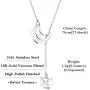 UALGL Y-Shaped Long Vertical Pendant Necklace Stainless Steel 18K Rose Gold Plated Choker Necklace Adjustable Clavicle Chain for Women or Girls