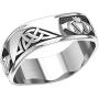US Jewels and Gems Mens 0.925 Sterling Silver Modern Irish Celtic Claddagh & Knot Ring Band