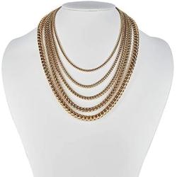HarlemBling Mens Real Solid Franco Chain - 14k Gold Over Stainless Steel - 3mm 4mm 5mm 6mm 8mm - 18-30''