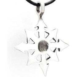 Trilogy Jewelry Pewter Chaos Star Magic Pendant on Leather Necklace