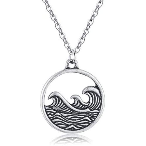 Rosa Vila Vintage Round Wave Necklace, Ocean Jewelry for Women, Ocean Necklace, Go with The Waves Beachy Necklaces
