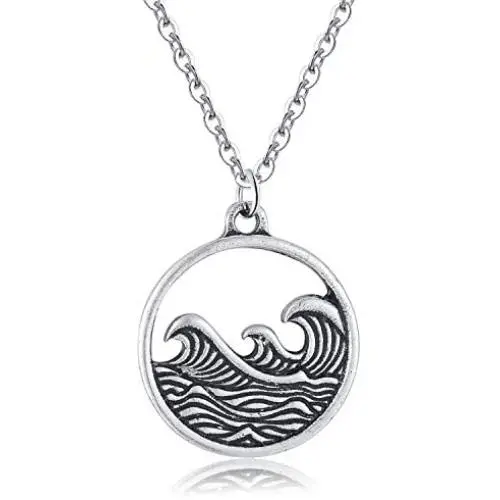 Rosa Vila Vintage Round Wave Necklace, Ocean Jewelry for Women, Ocean Necklace, Go with The Waves Beachy Necklaces