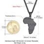 GOLDCHIC JEWELRY African Map Necklace, Tribal/Egyptian Eye of Horus/I Love Africa/Elephant Africa Map Hiphop Necklace Unisex with 22”+2”Adjustable Chain -Customizable Service Gold/Black/Silver Color
