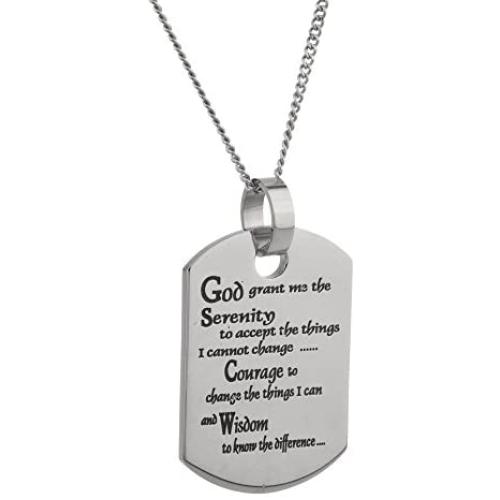Serenity Prayer Necklace for Women- God Grant Me The Serenity Mantra Daily Reminder Pendant Necklace, Serenity Jewelry, Inspirational Necklace & Gifts
