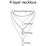 ORAZIO 2PCS Layered Choker Necklaces for Women Tag Coin Cross Crucifix Blessed Virgin Mary Pendant Necklace Chain Silver Tone Gold Tone