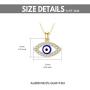 Blocaci 14K Yellow Gold Evil Eye Necklaces for Women Girls White/Blue Eye with Moissanite Evil Eye Pendant for Wife Grilfriend Daughter, 16+1+1 inch
