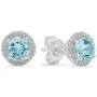 Sterling Silver Round Cut Aquamarine Ladies Stud Earrings Stone size is 5mm Sterling Silver Round Cut Aquamarine Ladies Stud Earrings Stone size is 5mm