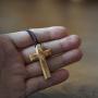 Simple Natural Olive Wood Cross Pendant Necklace for Men Women Children Kids Boy Girl Gift Necklace Wooden Car Rearview Mirror Pendant