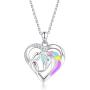 ZGBY S925 Sterling Silver Girls Unicorn Necklaces Lovely Animal Heart Jewelry Pendant Gifts for Girls Women Lovers