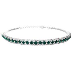 Rosemarie Collections Womens Triple Row Crystal Statement Choker Necklace