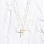 Mevecco Gold Dainty Cross Necklace 14K Gold Plated Cute Shark Tooth Evil Eye Snake Bar Opal Goddes Sun Coin Anchor Pendant Simple Minimalist Delicate Handmade Boho Personalized Necklace Gift