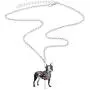 WEVENI Alloy Enamel Rhinestone Boston Terrier Dog Necklace for Women Girls Crystal Pendant Pet Jewelry Gifts