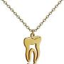 La Espoir Dentist Human Tooth Pendant Necklace Silver/Gold Plated Medical Jewelry Gift for Doctor/Nurse Stainless Steel