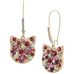 Betsey Johnson Cat Shepherd Hook Earrings