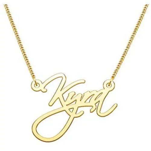 YSAHan Personalized Name Necklace Customized Initial Nameplate Pendant 18K Gold Plated Jewelry Birthday for Women Girls YSAHan Personalized Name Necklace Customized Initial Nameplate Pendant 18K Gold Plated Jewelry Birthday for Women Girls