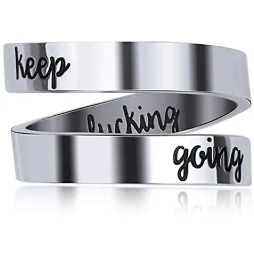Stainless Steel Mantra Ring (Keep Fucking Going) Stainless Steel Mantra Ring (Keep Fucking Going)