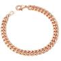 ChainsPro Mens 7mm Diamound Cut Curb Chain Bracelet, 18K Gold/Rose Gold Plated (Send Gift Box)