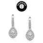 SolidSilver -Sterling Silver CZ Teardrop Dangle Leverback Earrings