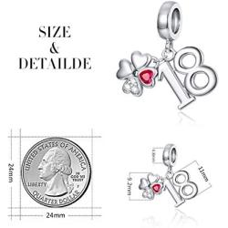 FOREVER QUEEN 18 Years Old Happy Birthday Charms fit Charms Bracelet 925 Sterling Silver Clover Bead Charms for Bracelet and Necklace Jewelry Gift with Gift Box