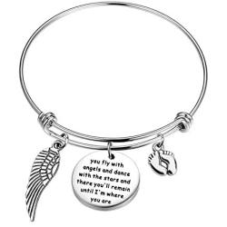 Gzrlyf Miscarriage Necklace Infinity Angel Wings Lariat Necklace Pregnancy Loss Memorial Gifts