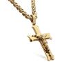WESTMIAJW Stainless Steel Jesus Cross Pendant Necklace Chains Jewelry for Men Boy 45/50/55/60/65/70/75cm