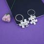 Long Distance Gift Couple Puzzle Keychain Were Like Puzzle Pieces that Fit Together Perfectly (Puzzle Fit Together KR)